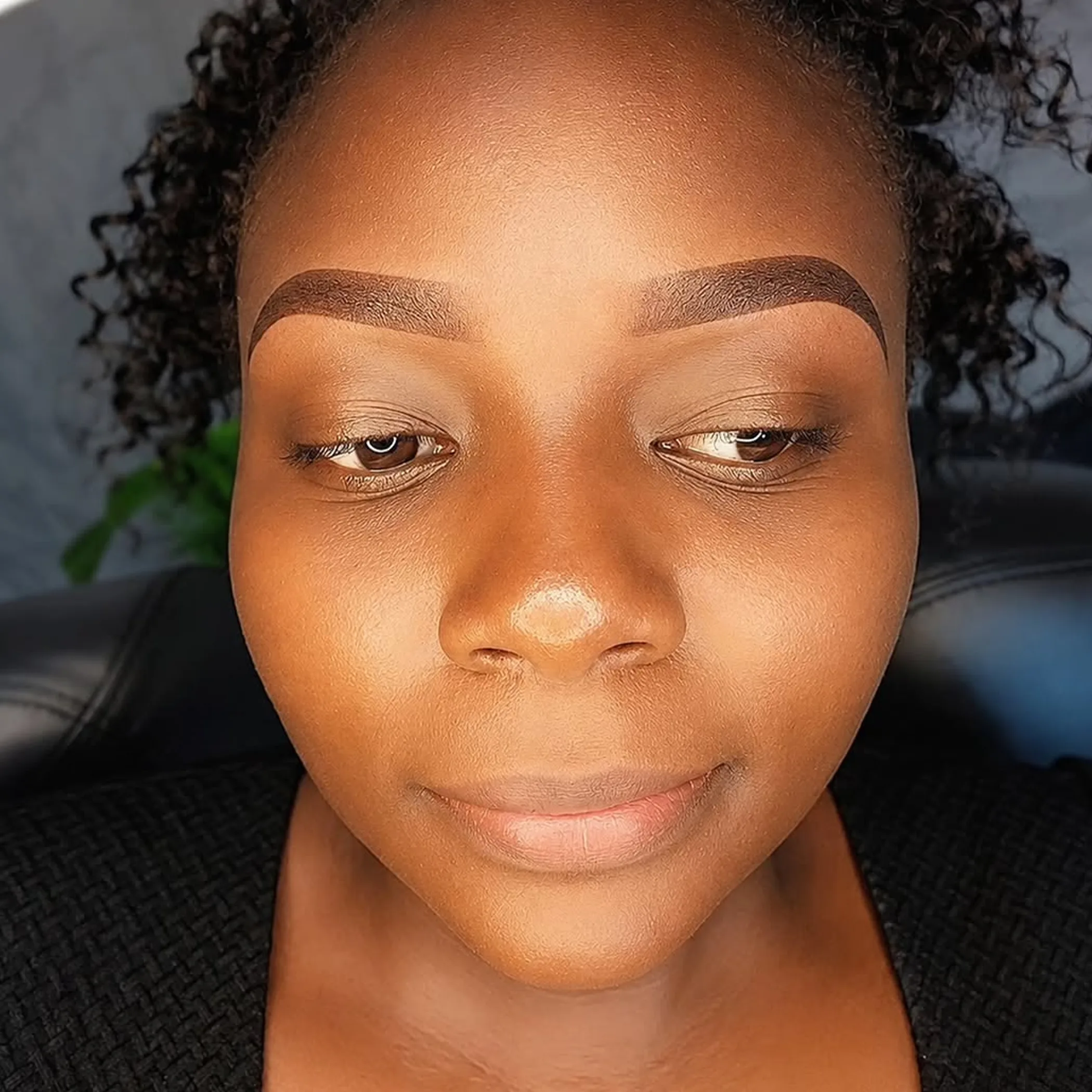 close-up of healed eyebrow tattoo