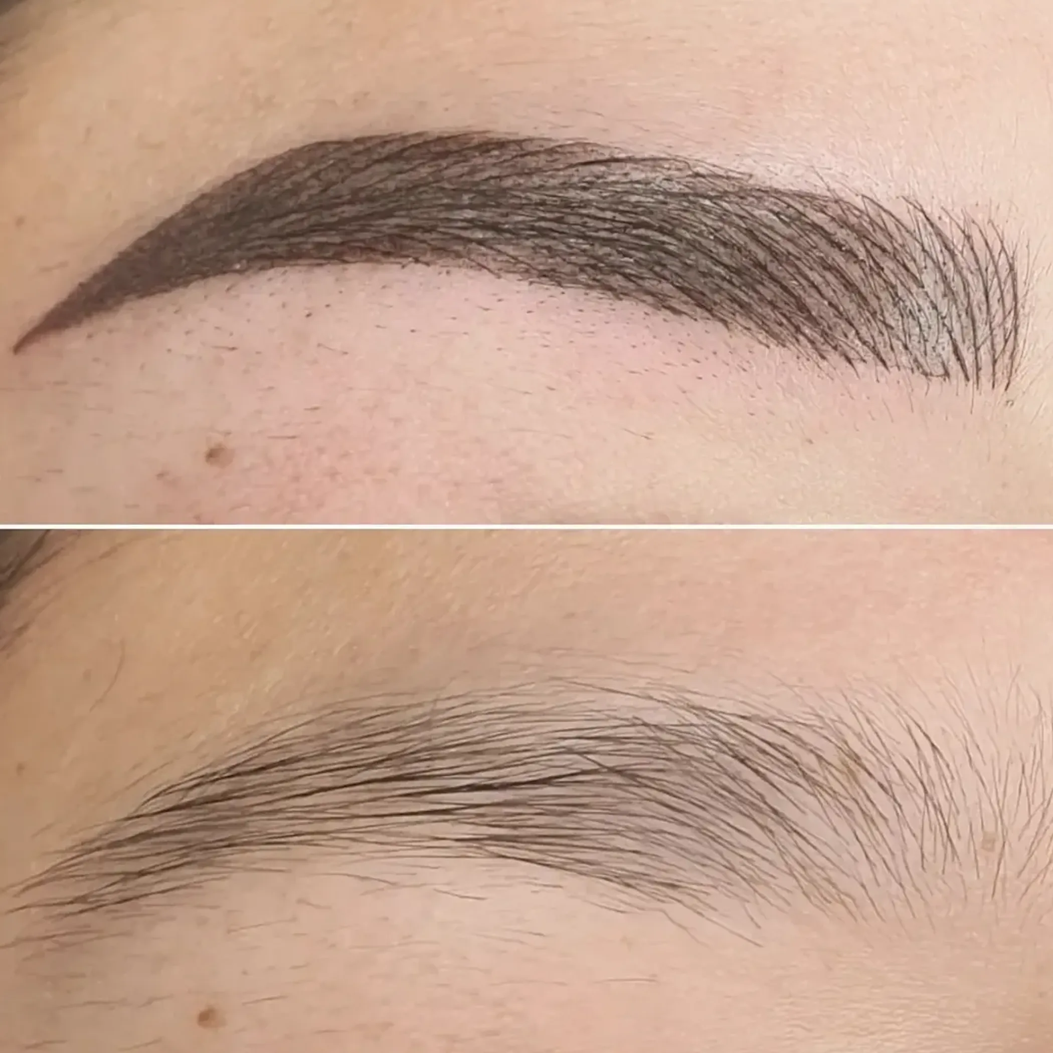 close-up of permanent eyebrow makeup