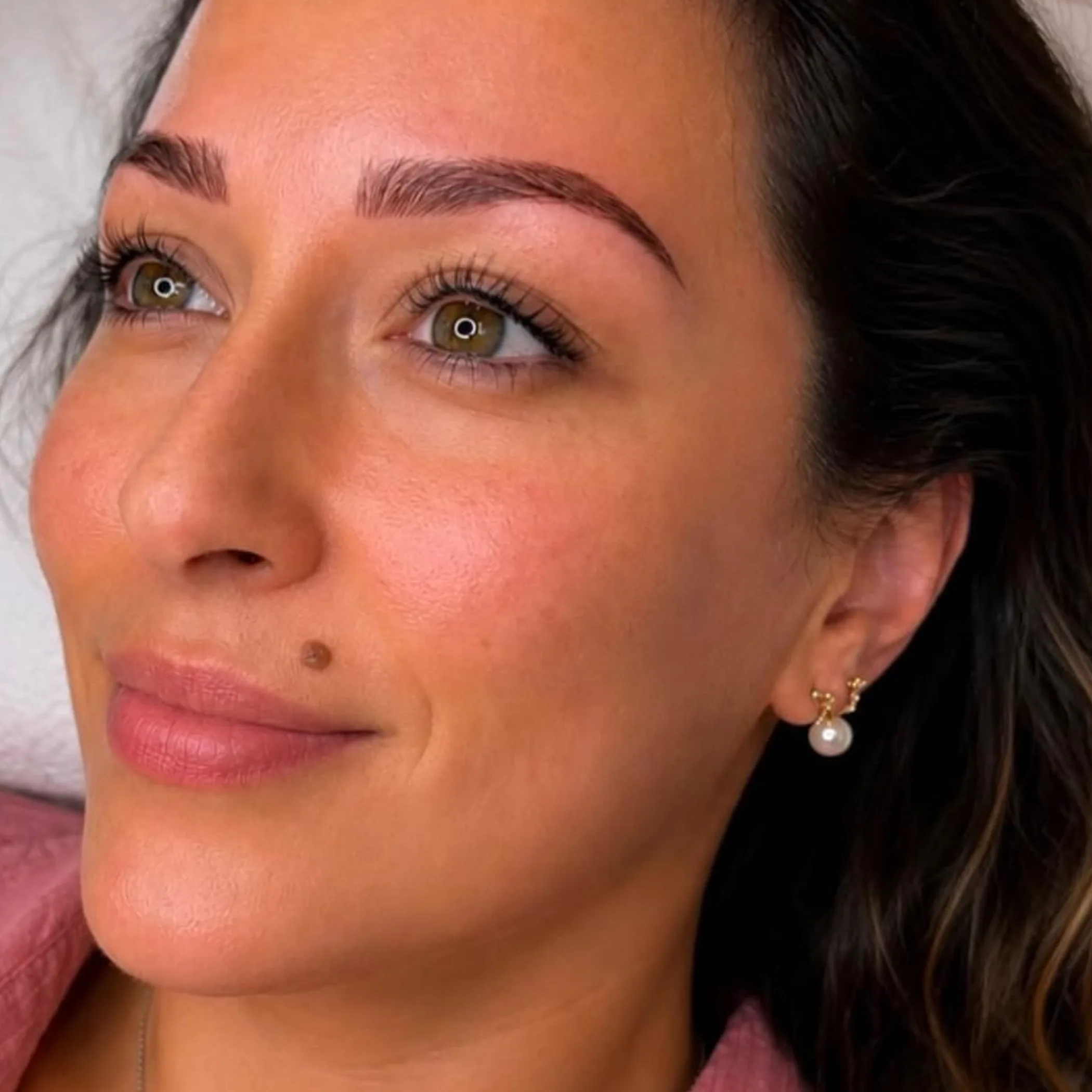close-up of healed eyebrow tattoo