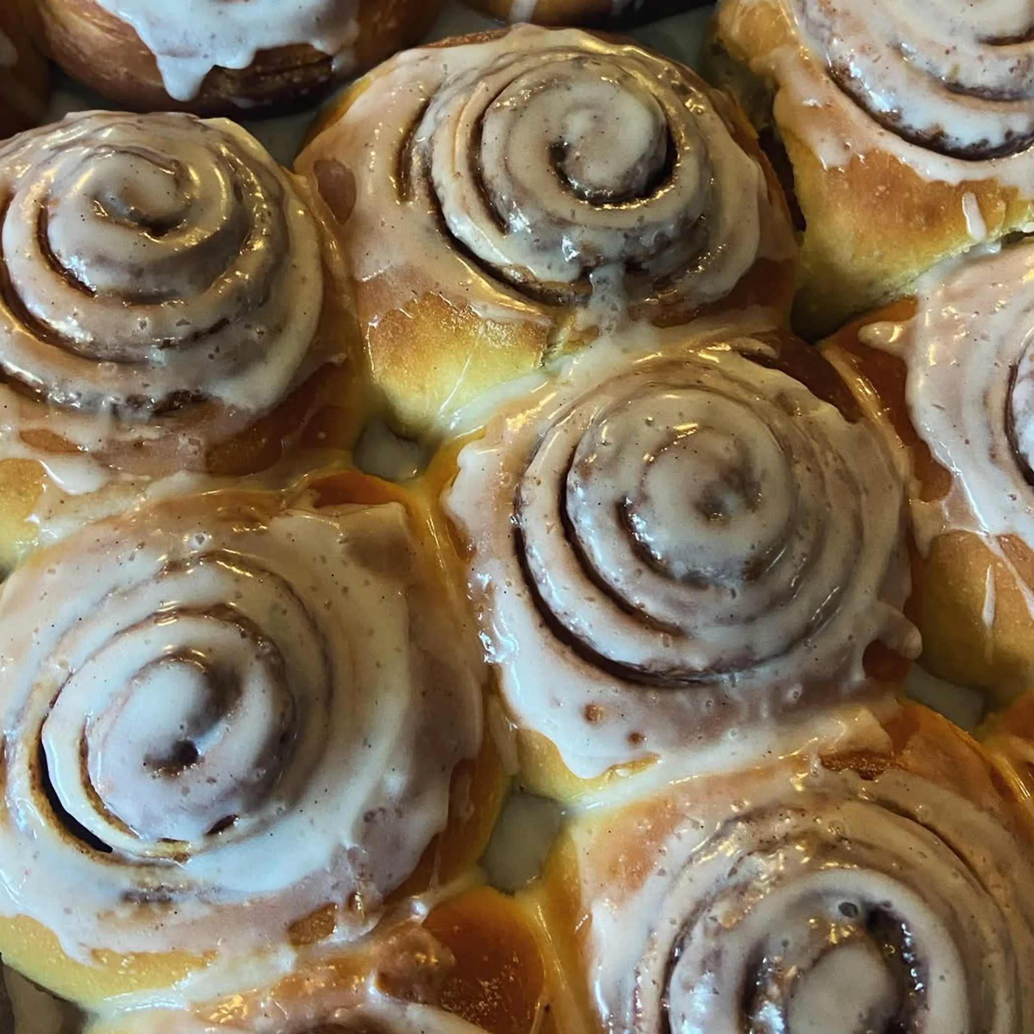 freshly baked cinnamon scrolls