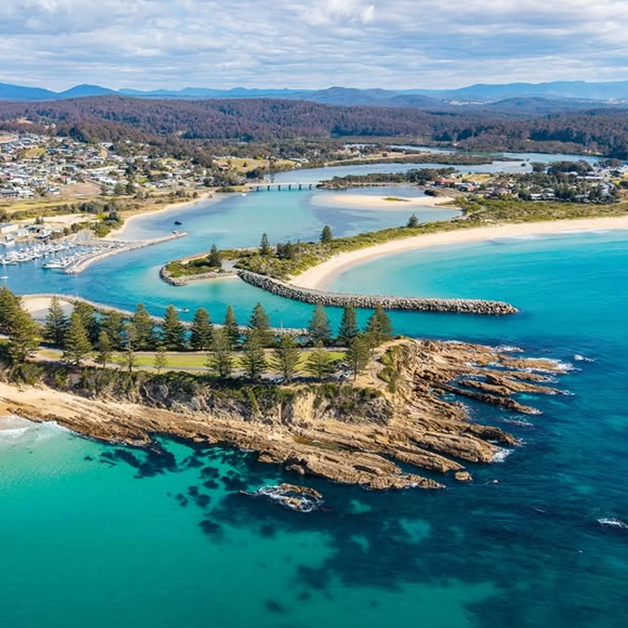 australian coastline with beaches and waterways
